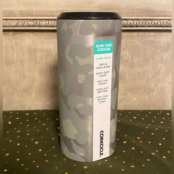 Corkcicle Other - NWT Corkcicle Slim Can Cooler Snow Leopard